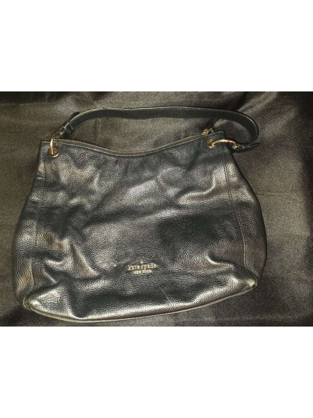 Kate Spade Black Leather Hobo Bag With Gold Hardware - Used